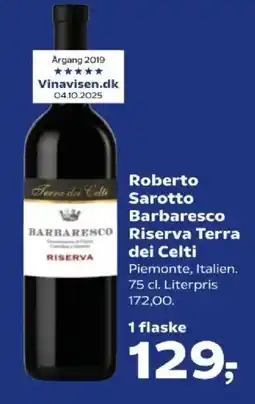Kvickly Roberto Sarotto Barbaresco Riserva Terra dei Celti tilbud
