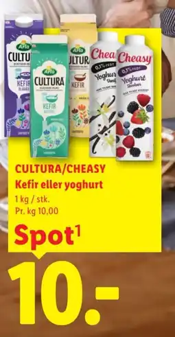Lidl CULTURA/CHEASY Kefir eller yoghurt tilbud
