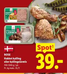 Lidl ROSE Hakket kylling eller kyllingelårmix tilbud