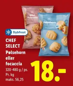 Lidl CHEF SELECT Pølsehorn eller focaccia tilbud
