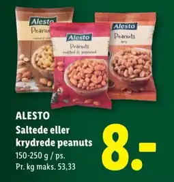 Lidl ALESTO Saltede eller krydrede peanuts tilbud