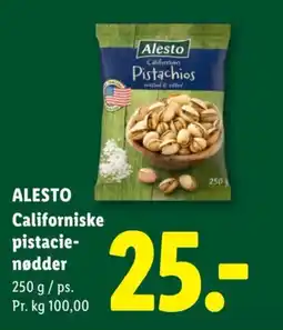 Lidl ALESTO Californiske pistacie- nødder tilbud