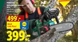 Lidl PARKSIDE Batteridreven kædesav 20 V tilbud