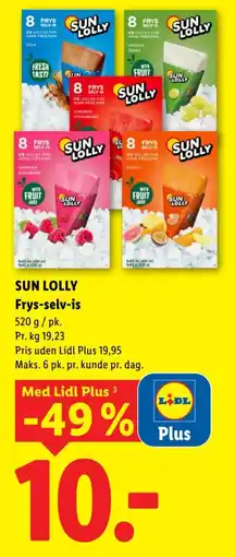 Lidl SUN LOLLY Frys-selv-is tilbud