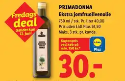 Lidl PRIMADONNA Ekstra jomfruolivenolie tilbud