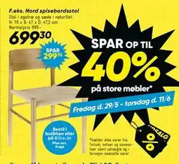 Bilka Nord spisebordsstol tilbud