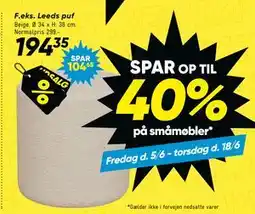 Bilka Leeds puf tilbud