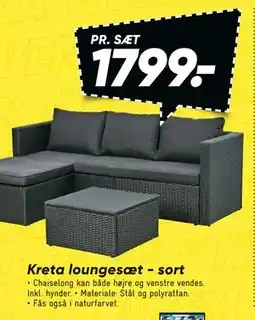 Bilka Kreta loungesæt - sort tilbud
