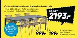 Bilka Carlton havebord 205 cm tilbud