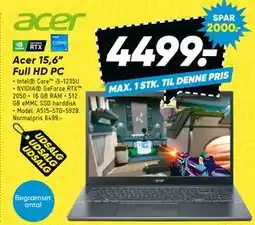 Bilka Acer 15,6” Full HD PC tilbud