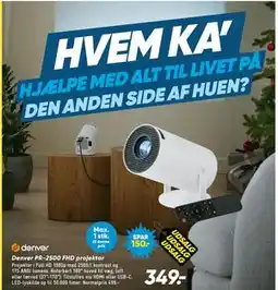 Bilka Denver PR-2500 FHD projektor tilbud