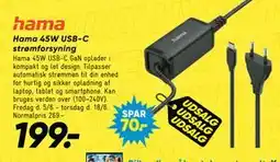 Bilka Hama 45W USB-C strømforsyning tilbud