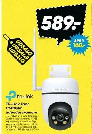 Bilka TP-Link Tapo C501GW udendørskamera tilbud