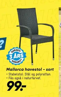 Bilka Mallorca havestol - sort tilbud