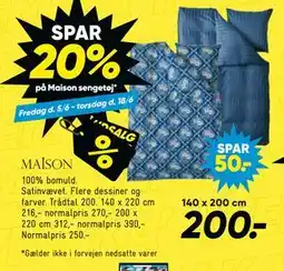 Bilka SPAR 20% på Maison sengetøj tilbud