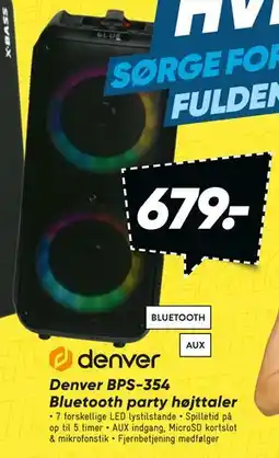 Bilka Denver BPS-354 Bluetooth party højttaler tilbud