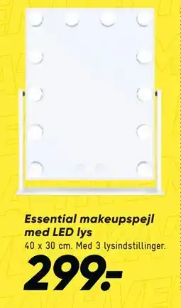 Bilka Essential makeupspejl med LED lys tilbud