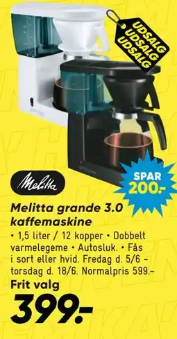 Bilka Melitta grande 3.0 kaffemaskine tilbud