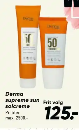 Bilka Derma supreme sun solcreme tilbud
