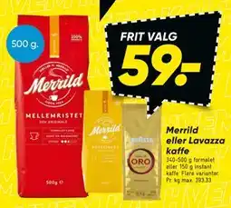 Bilka Merrild eller Lavazza kaffe tilbud