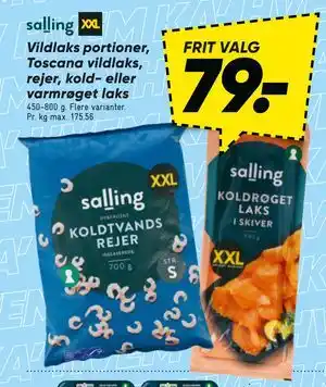 Bilka Vildlaks portioner, Toscana vildlaks, rejer, kold- eller varmrøget laks tilbud