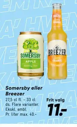Bilka Somersby eller Breezer tilbud