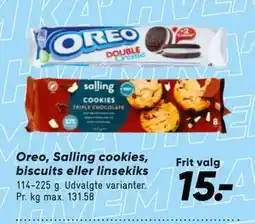 Bilka Oreo, Salling cookies, biscuits eller linsekiks tilbud
