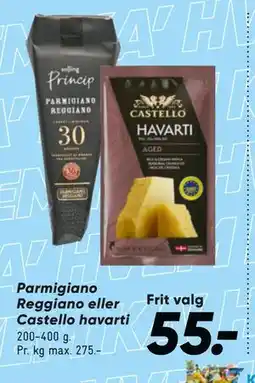 Bilka Parmigiano Reggiano eller Castello havarti tilbud