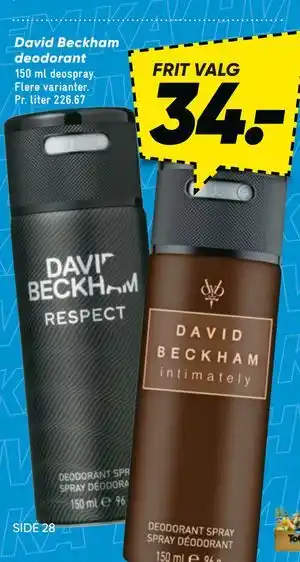 Bilka David Beckham deodorant tilbud