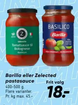 Bilka Barilla eller Zelected pastasauce tilbud