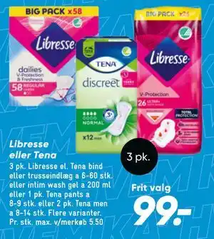 Bilka Libresse eller Tena tilbud