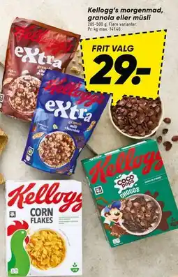 Bilka Kellogg’s morgenmad, granola eller müsli tilbud