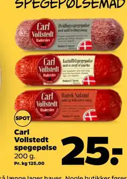 Netto Carl Vollstedt spegepølse tilbud