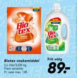 Bilka Biotex vaskemiddel tilbud