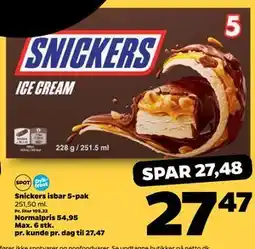 Netto Snickers isbar 5-pak tilbud