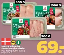 Netto Dansk kyllingefilet, -inderfilet eller -lårfilet tilbud