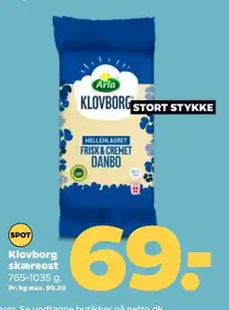 Netto Klovborg skæreost tilbud