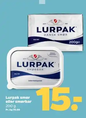 Netto Lurpak smør eller smørbar tilbud