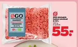 Netto ØGO økologisk hakket oksekød 8-12% tilbud