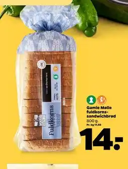 Netto Gamle Mølle fuldkornssandwichbrød tilbud