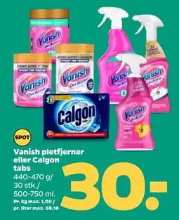 Netto Vanish pletfjerner eller Calgon tabs tilbud
