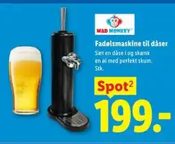 Lidl MAD MONKEY Fadølsmaskine til dåser tilbud