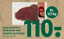 Coop 365 Coop marineret flanksteak med oregano og hvidløg tilbud