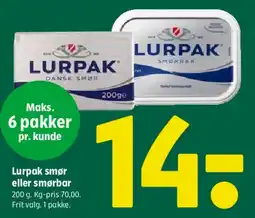 Coop 365 Lurpak smør eller smørbar tilbud