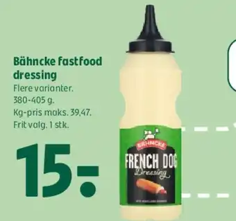 Coop 365 Bähncke fastfood dressing tilbud
