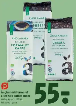 Coop 365 Ånglamark formalet kaffe eller hele kaffebønner tilbud