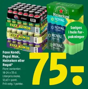 Faxe Kondi, Pepsi Max eller Heineken Royal