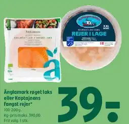 Coop 365 Änglamark røget laks eller Kaptajnens fangst rejer tilbud