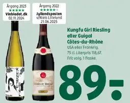 Coop 365 Kungfu Girl Riesling eller Guigal Côtes-du-Rhône tilbud