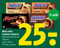 Coop 365 Mars eller Snickers isbarer tilbud